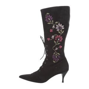 Donald J Pliner Suede Floral Print Lace-Up Boots size 7M